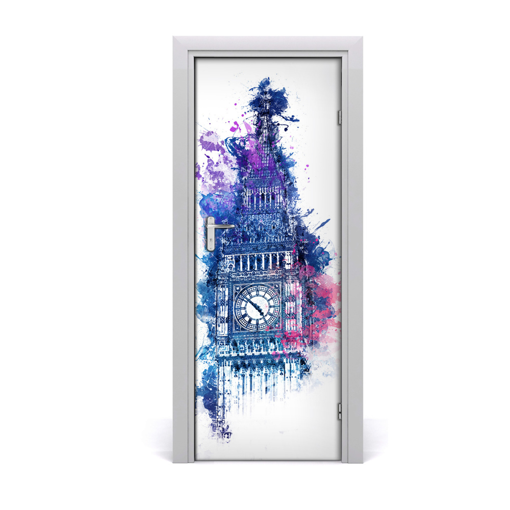Autocolant de uși Acuarelă Big Ben