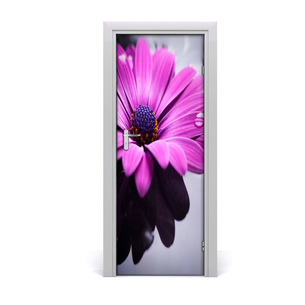 Tapet autocolant pentru uși Gerbera roz