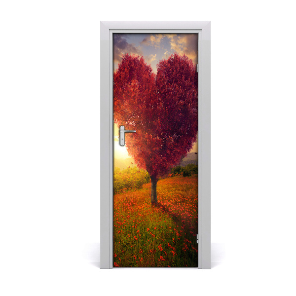Autocolant pentru uși Arborele inimii