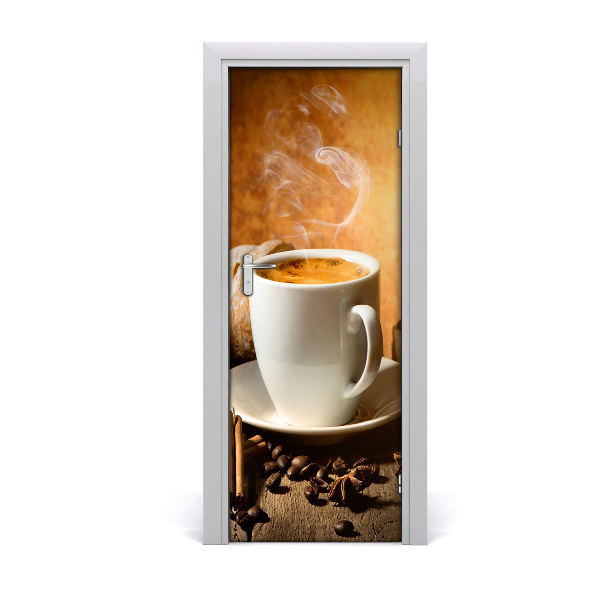 Autocolant de uşă Cafea aromata