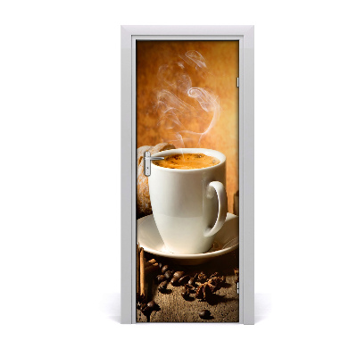 Autocolant de uşă Cafea aromata
