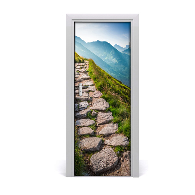 Autocolant pentru uși Traseu de munte