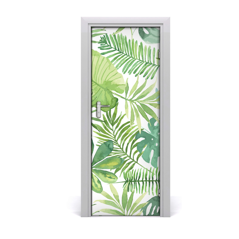 Tapet autocolant pentru uși Frunze tropicale