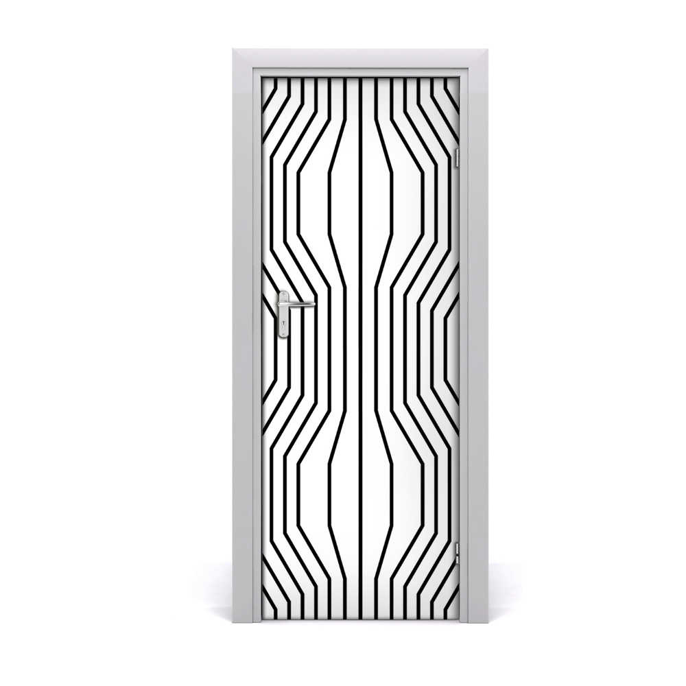 Autocolant de uşă Linii geometrice negre