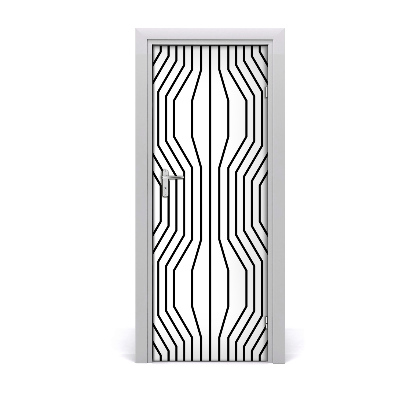 Autocolant de uşă Linii geometrice negre