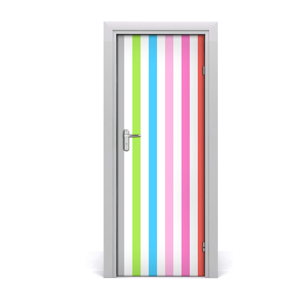 Autocolant pentru uși Dungi colorate