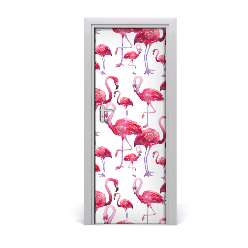 Autocolant de uşă Flamingo