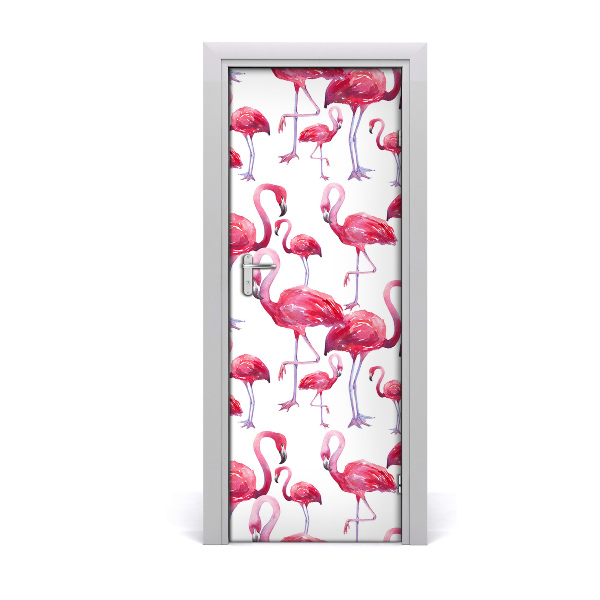 Autocolant de uşă Flamingo