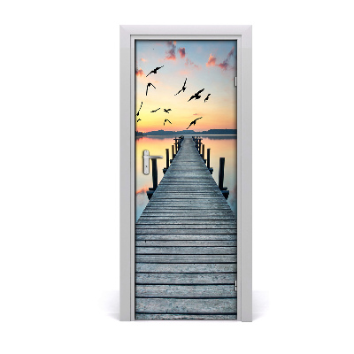 Autocolant pentru uși Păsări de lac Pier