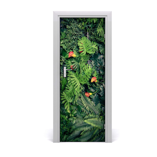 Autocolant de uși Frunze tropicale