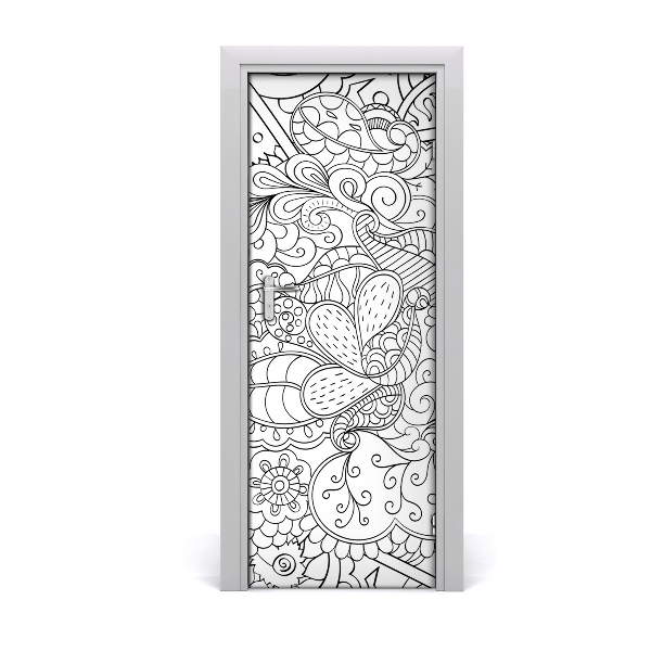 Autocolant uşă Desenul plantelor