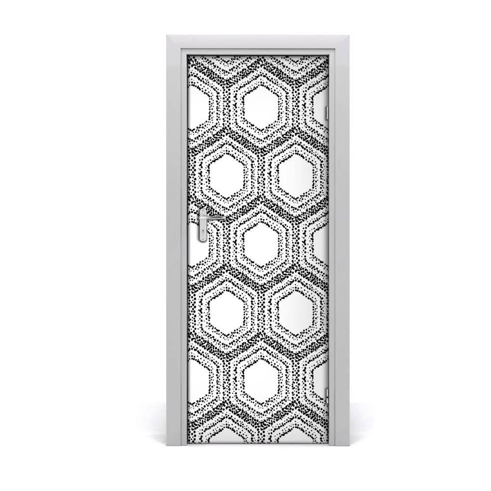 Autocolant de uşă Fundal hexagonal gri