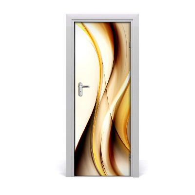 Tapet autocolant pentru uși Val auriu