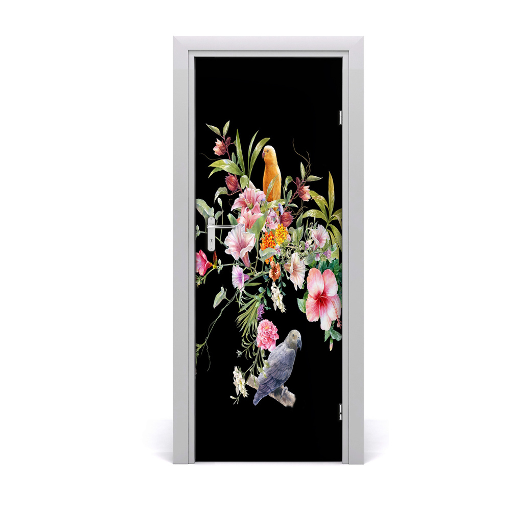 Autocolant pentru uși Flori hawaiiene