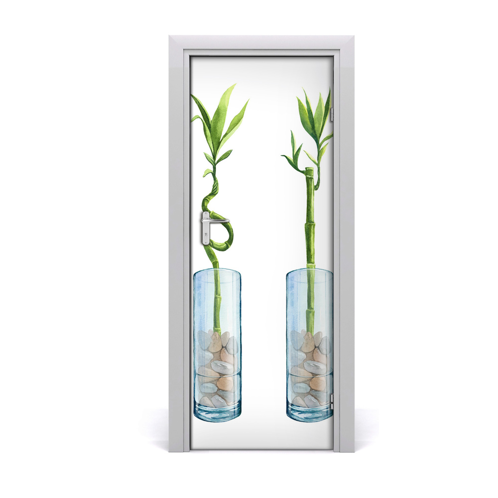 Tapet autocolant pentru uși Bambus