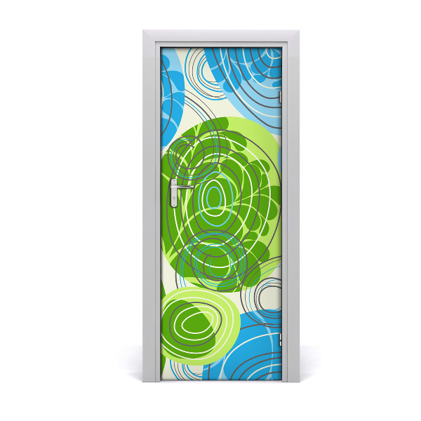 Autocolant de uşă Abstracție verde-albastru
