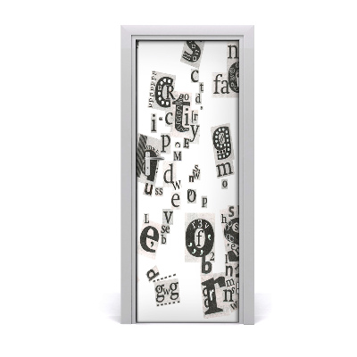 Autocolant pentru uși Litere decupate împrăștiate
