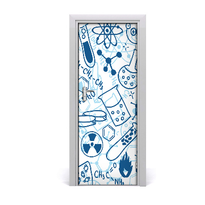 Autocolant de uşă Fundal simboluri chimice