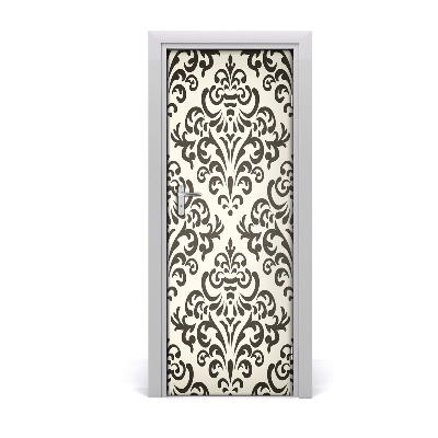 Autocolant pentru uși Fundal cu ornamente negre