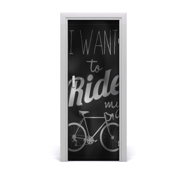 Autocolant uşă Vrei să mergi pe bicicletă