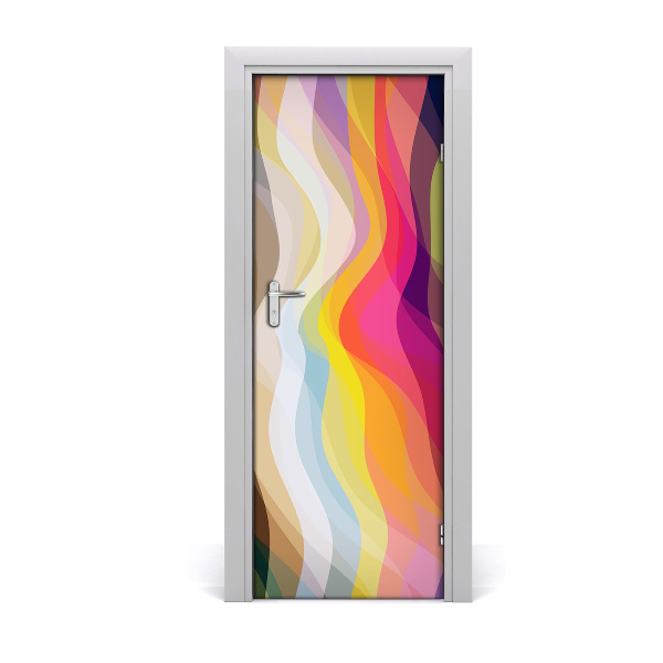 Autocolant de uși Valuri colorate
