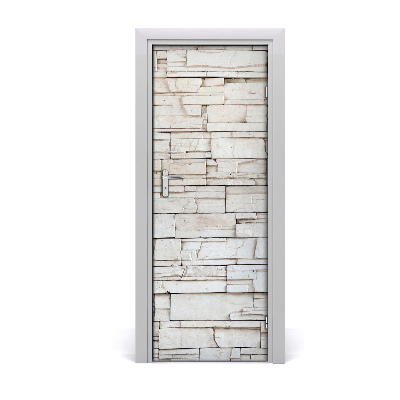 Autocolant uşă Perete alb de piatră