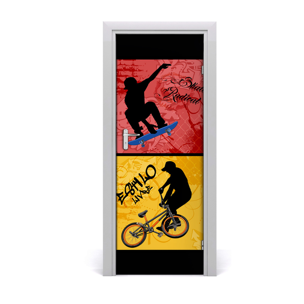 Autocolant de uși Skateboard și bicicletă bmx