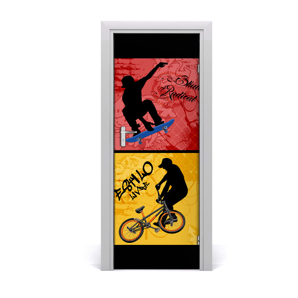 Autocolant de uși Skateboard și bicicletă bmx