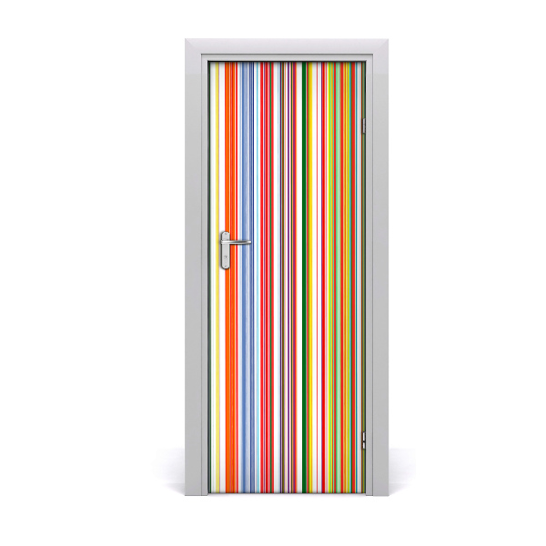 Autocolant de uşă Dungi mici colorate