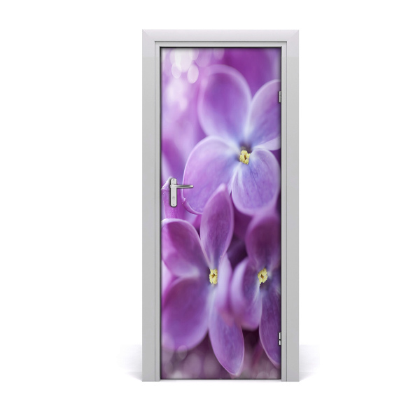 Autocolant uşă Flori de liliac violet