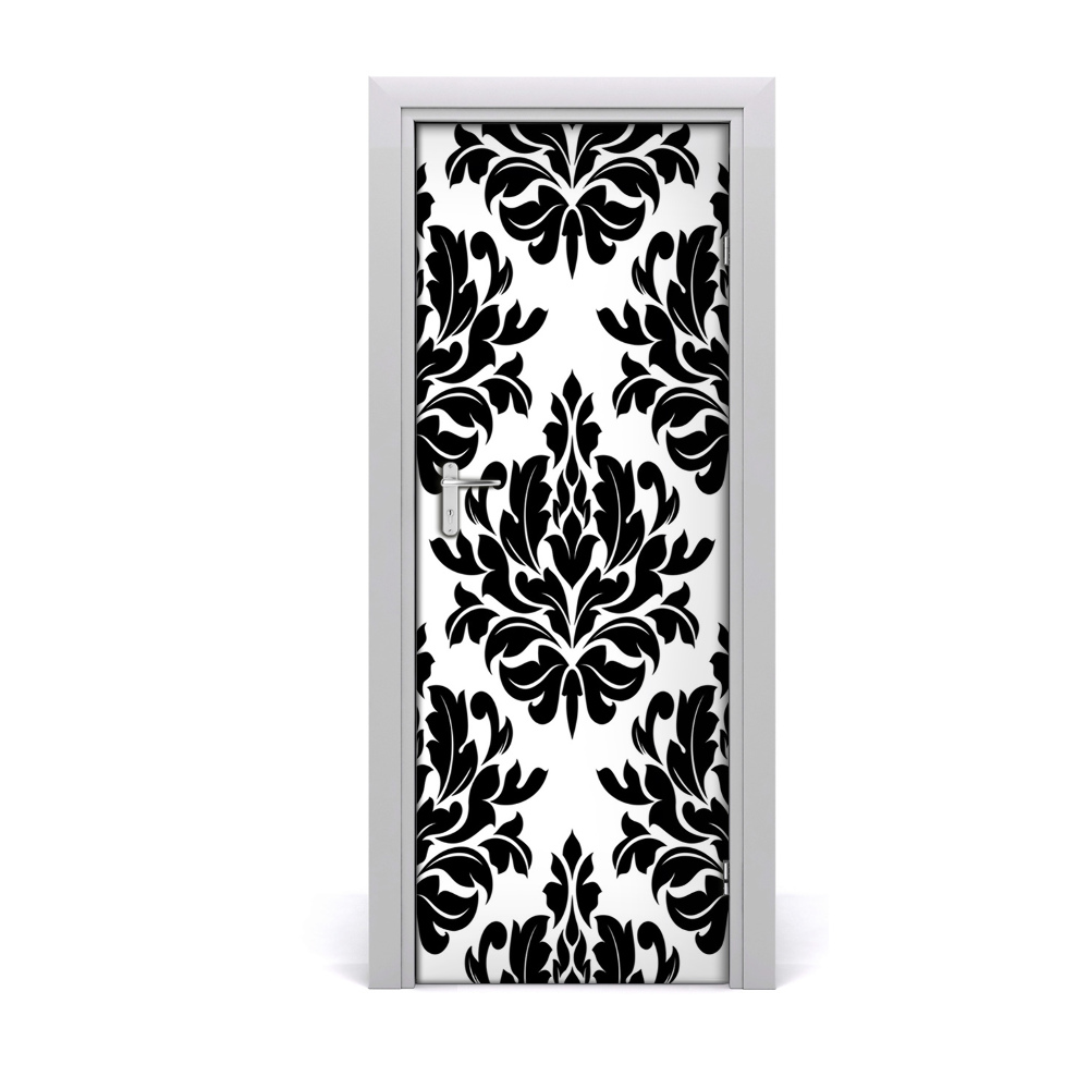 Autocolant pentru uși Ornamente pe fundal alb