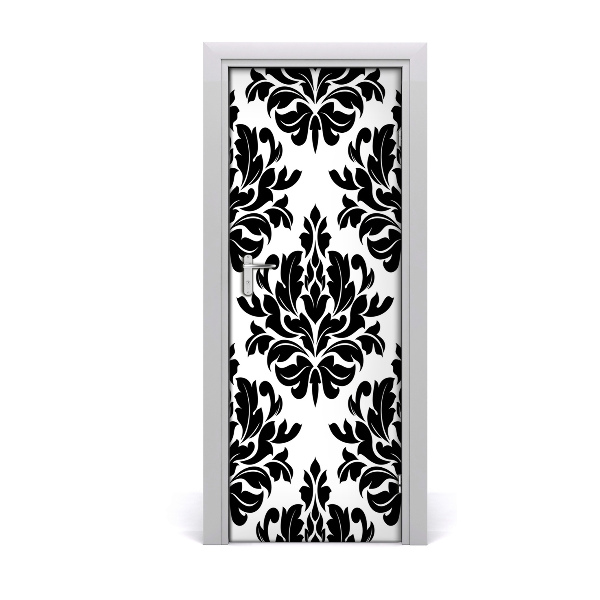 Autocolant pentru uși Ornamente pe fundal alb