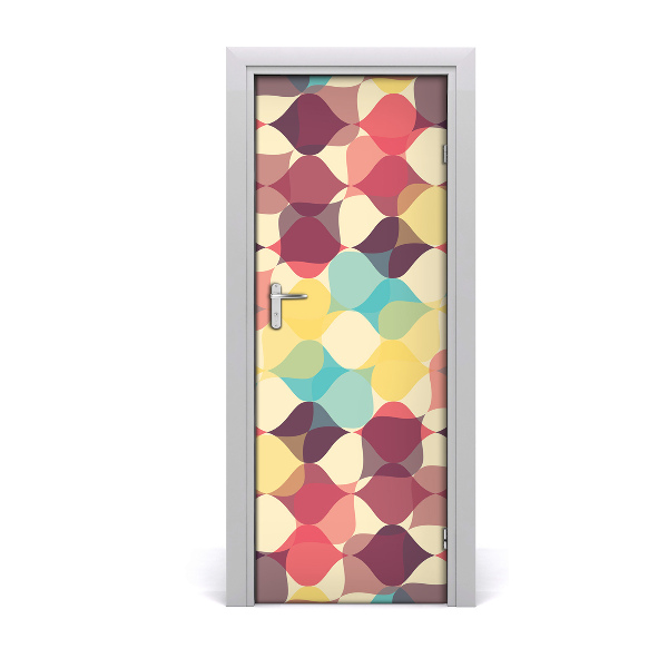 Autocolant pentru uși Fundal retro geometric