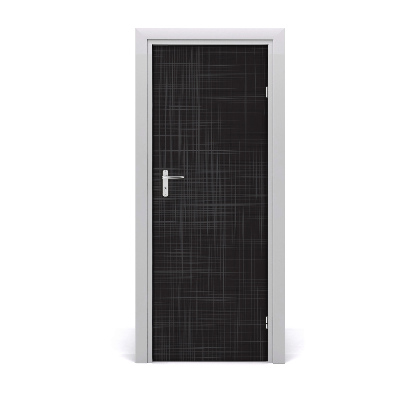 Autocolant de uși Textura neagră de in