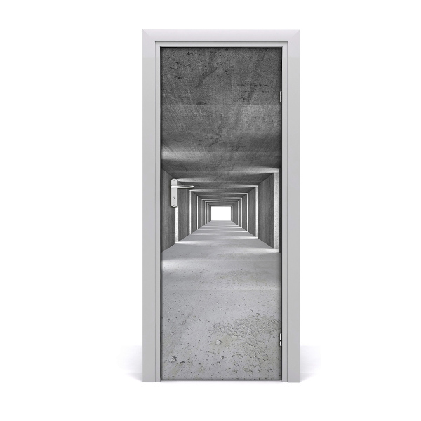 Autocolant pentru uși Tunel de beton