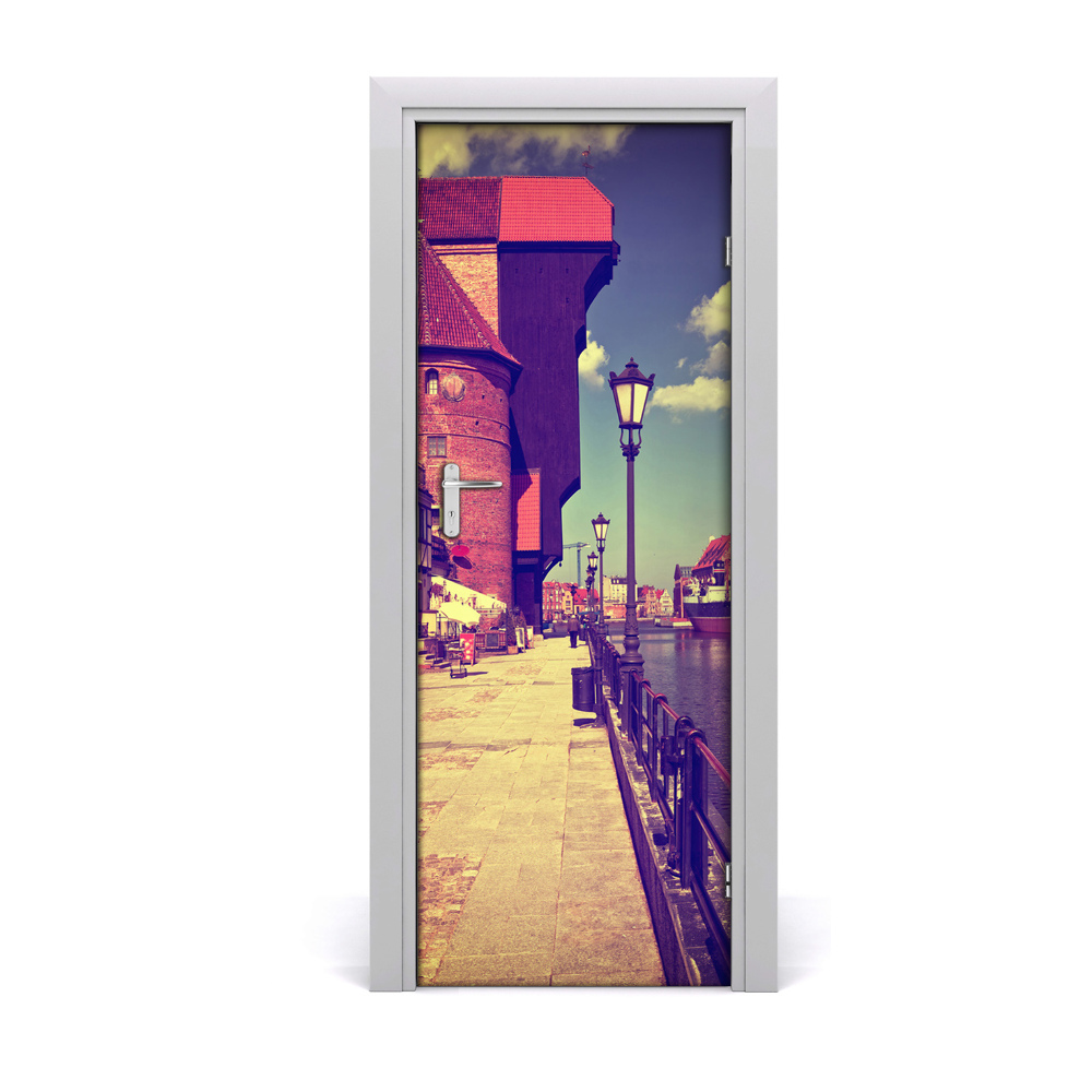 Autocolant uşă Lampă stradală lângă mare