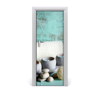 Autocolant de uși Lumanari si pietre