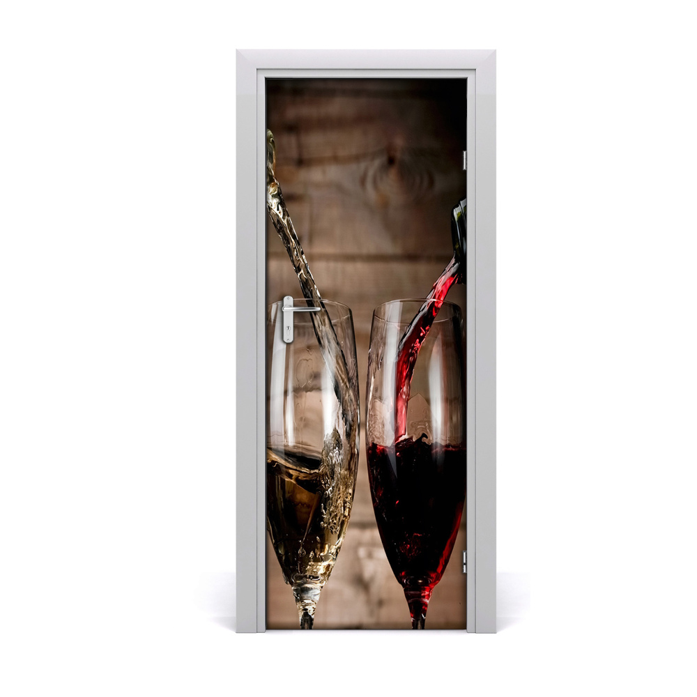 Autocolant uşă Pahare de vin