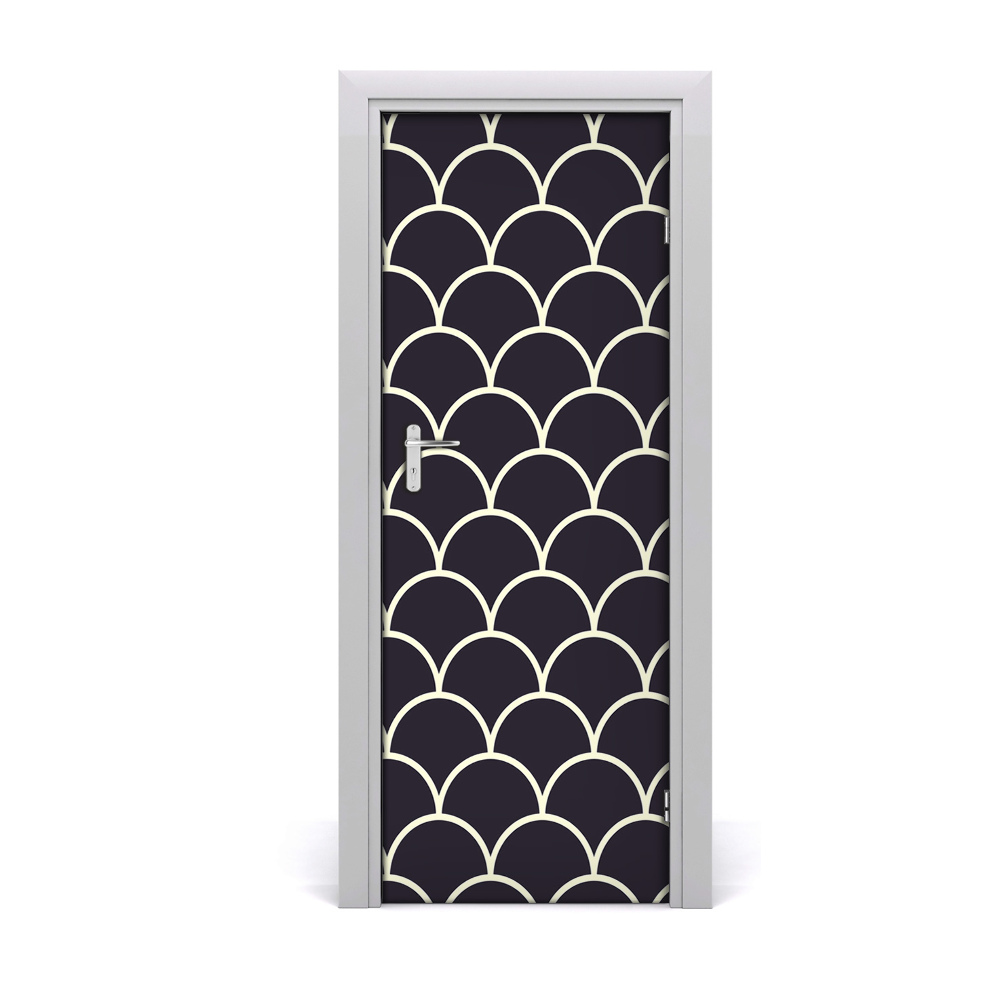 Tapet autocolant pentru uși Solzi de pește negru
