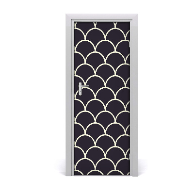 Tapet autocolant pentru uși Solzi de pește negru