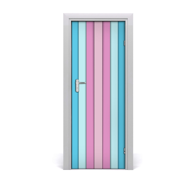Autocolant de uși Dungi pastelate colorate