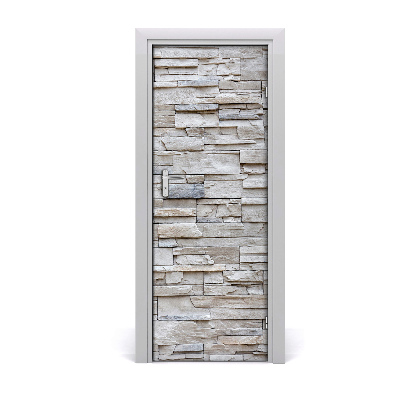 Tapet autocolant pentru uși Perete gri piatra