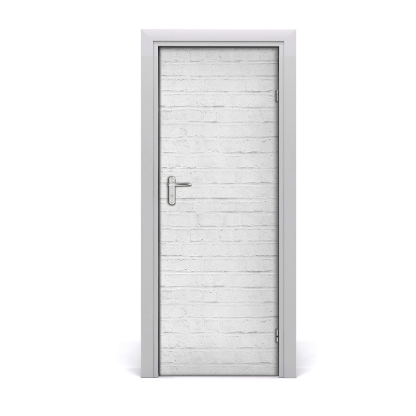 Autocolant uşă Perete de caramida caramida alba