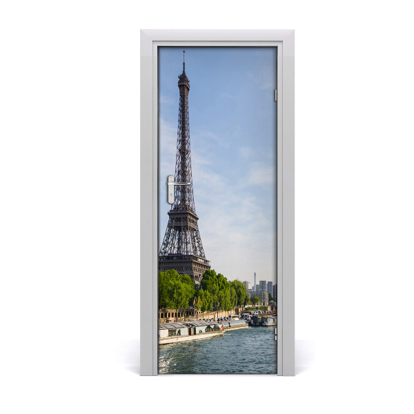 Autocolant uşă Turnul Eiffel pe Sena