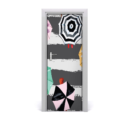 Autocolant de uşă Umbrele abstracte colorate