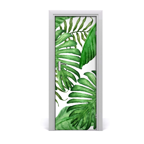 Tapet autocolant pentru uși Frunze tropicale