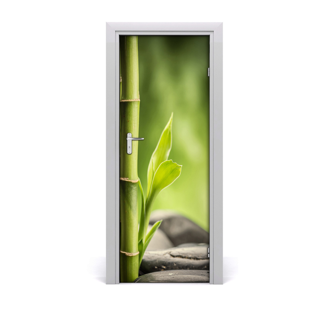 Tapet autocolant pentru uși Bambus