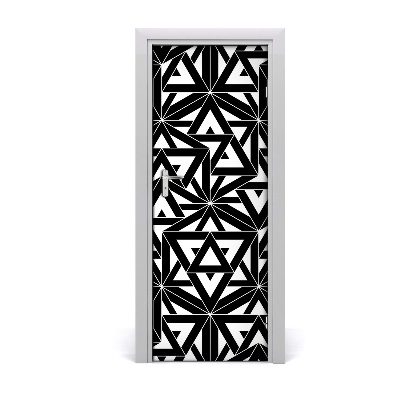 Autocolant uşă Fundal de triunghiuri negre