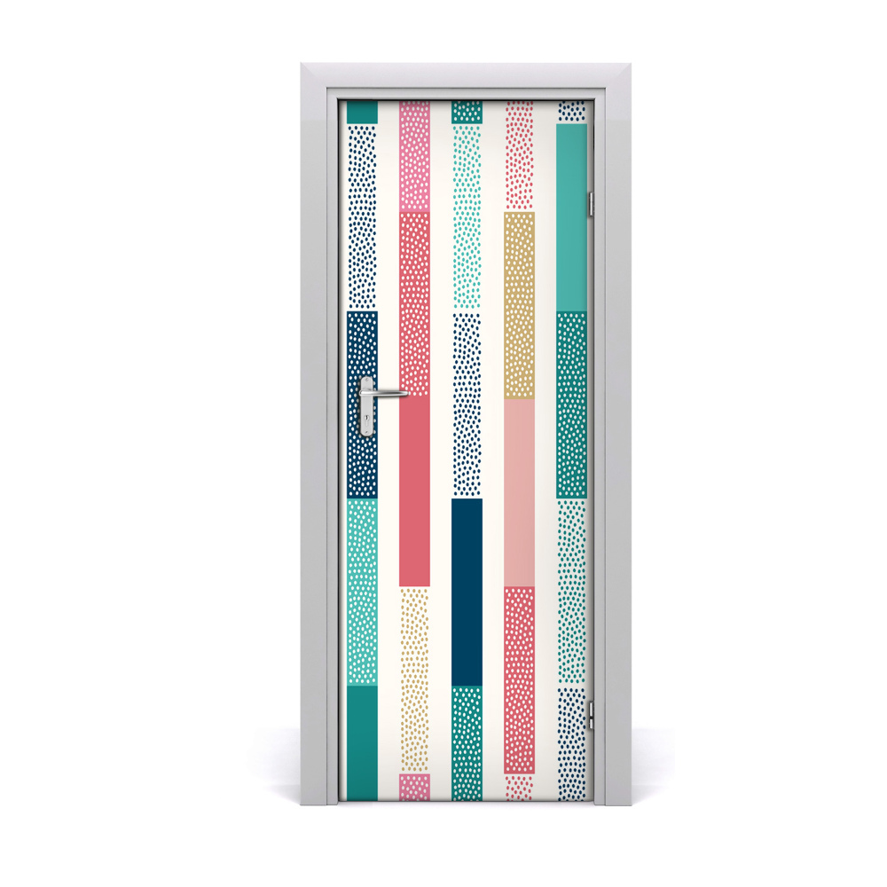 Autocolant de uşă Dungi verticale curcubeu