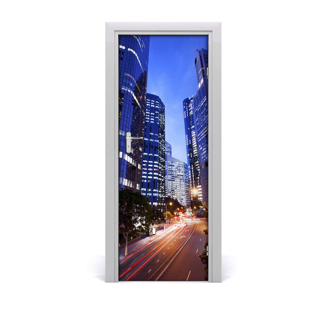 Autocolant uşă Zgârie-nori noaptea